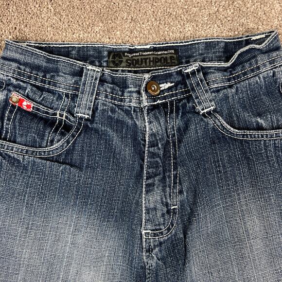 Dark Wash SouthPole Wide Leg Denim Jeans Size 10 South Pole Child 3180 - Picture 3 of 9